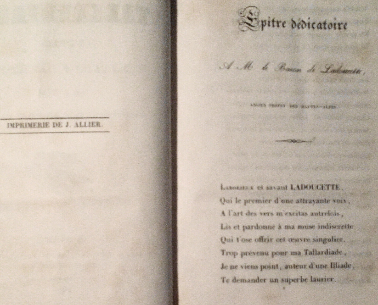 1839 La Tallardiade, poeme en huit chants, par J. Faure. 2e edition