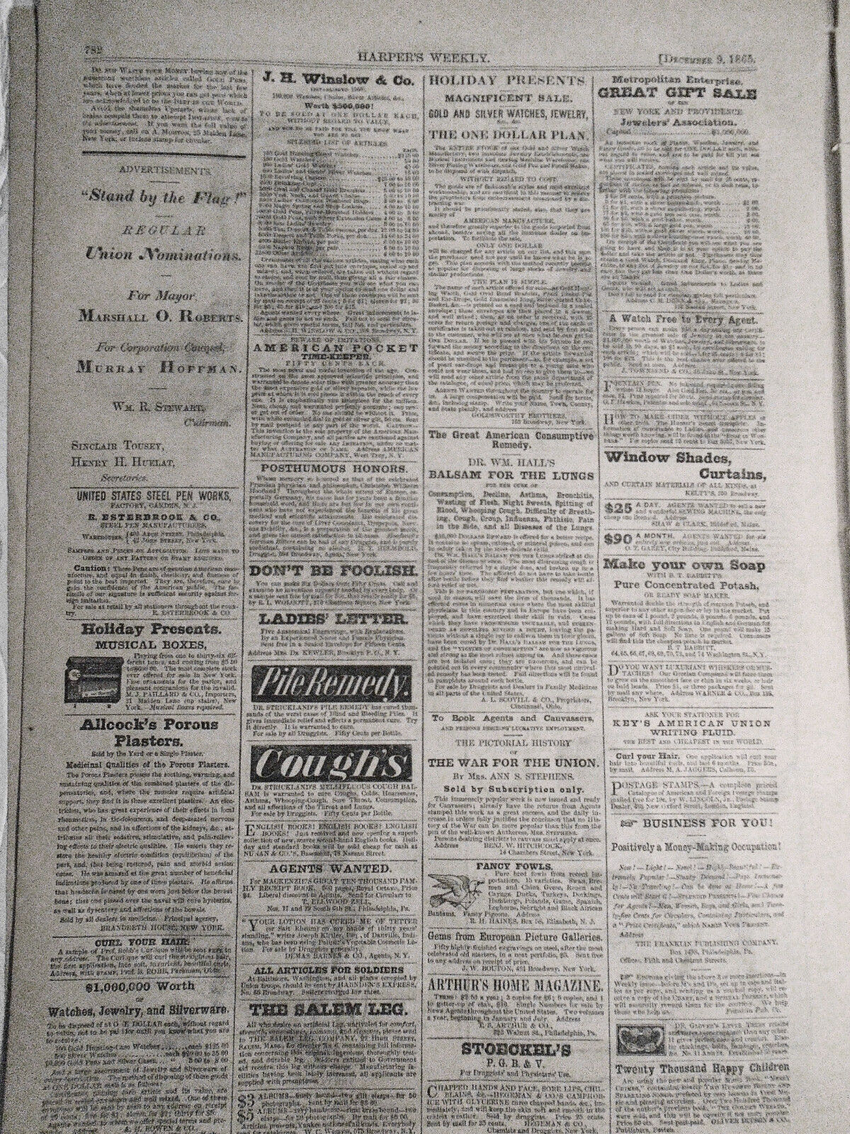 Original Harper's Weekly December 9, 1865 - Complete issue [Post Civil War]