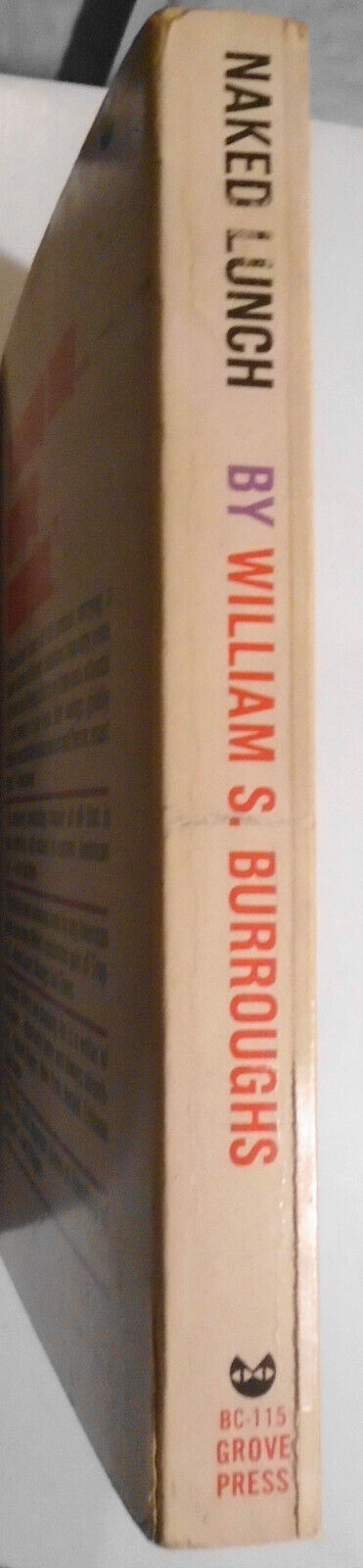 1966 Naked Lunch, by William S. Burroughs.  1st Evergreen Black Cat Edition. PB.