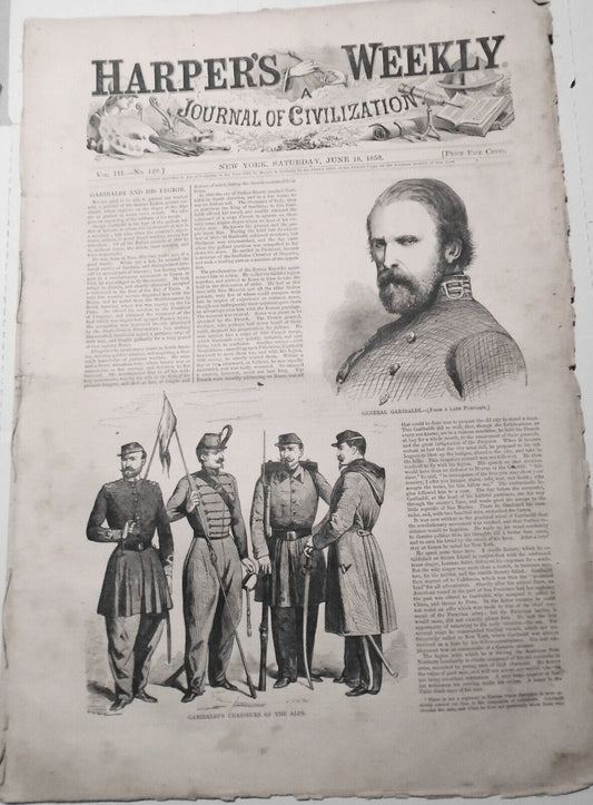 Harper's Weekly June 18, 1859 - Great Balloon Voyage; War In Europe, etc