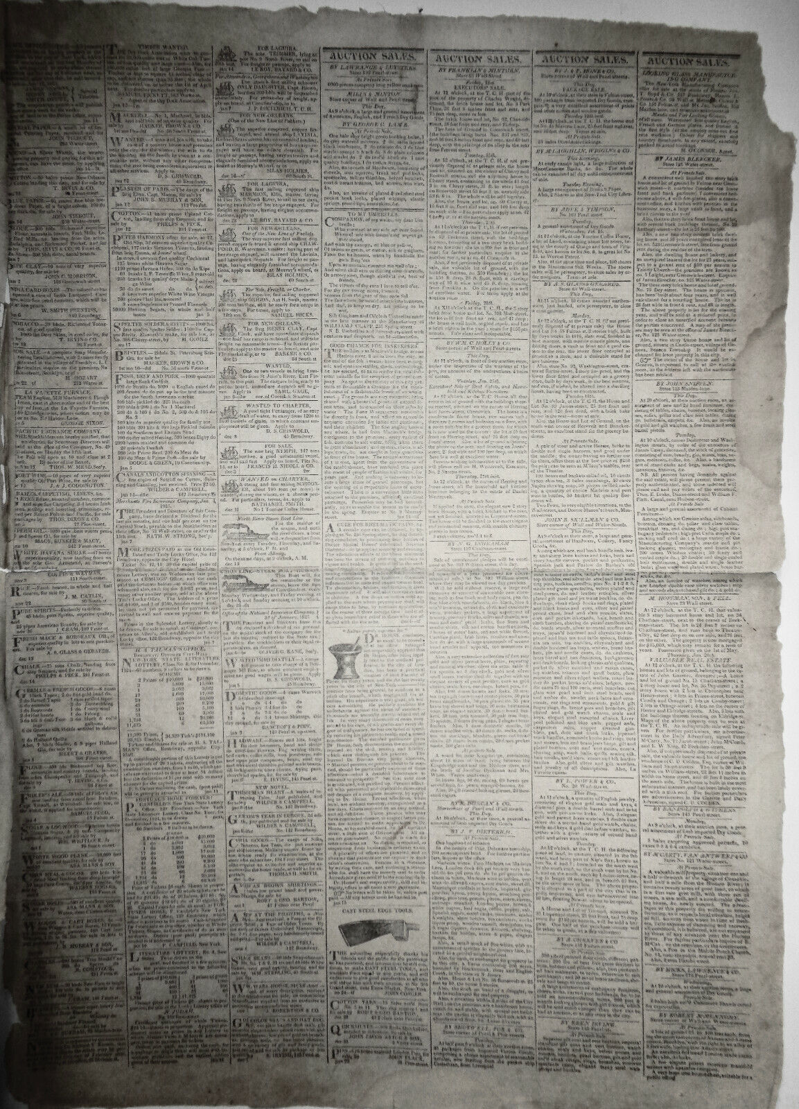 Columbian Observer, January 5, 1825 - - NY Governor De Witt Clinton's copy