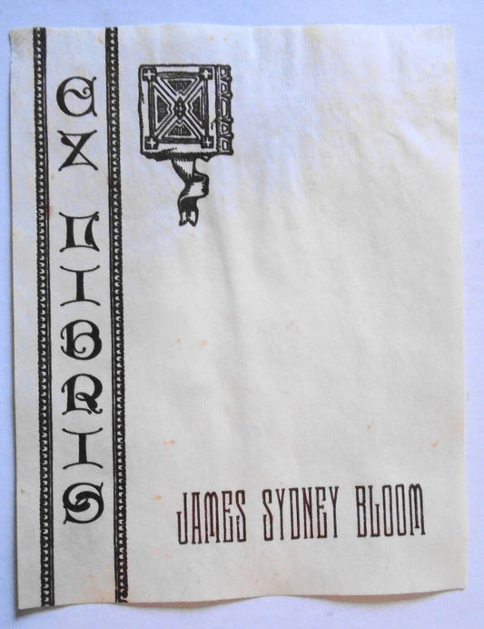 James Sydney Bloom, Ex-Libris Bookplate