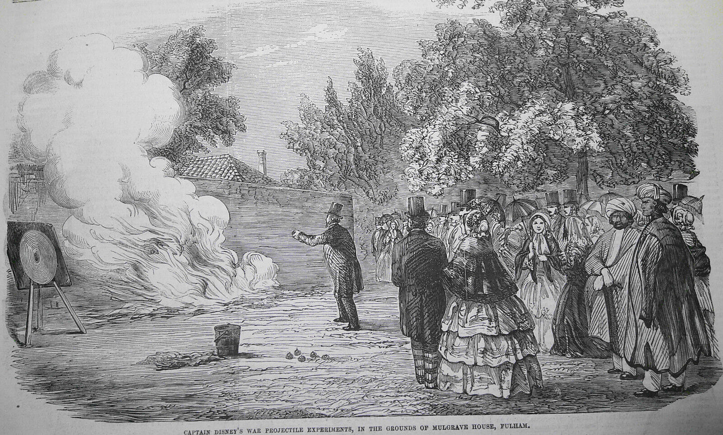Captain Disney's War Projectile Experiments - Illustrated London News  - 1855