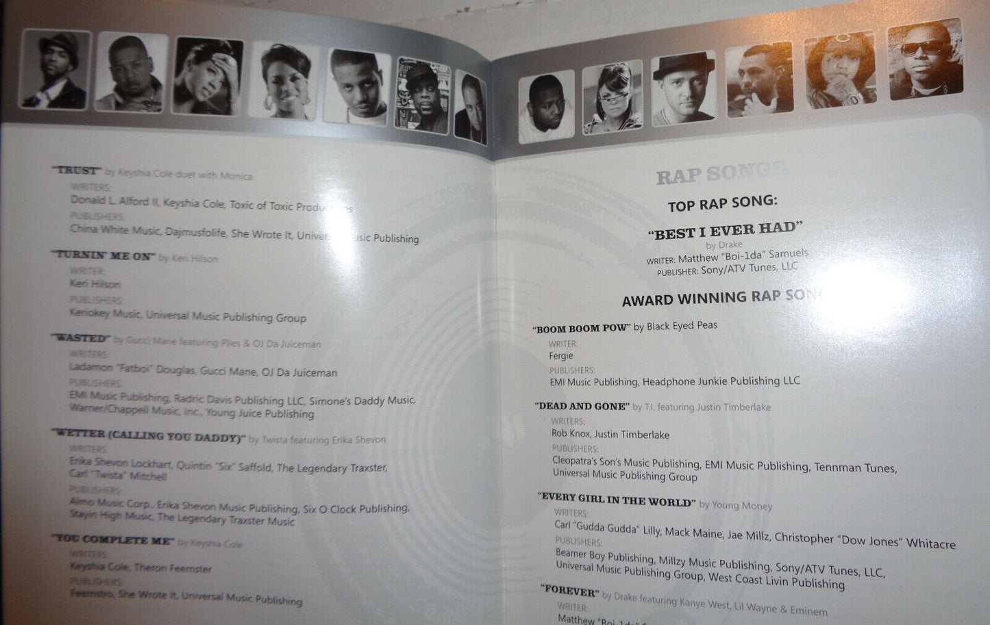 2010 ASCAP Rhythm & Soul Music Awards - Souvenir Program - Dr Dre, Janelle Monae