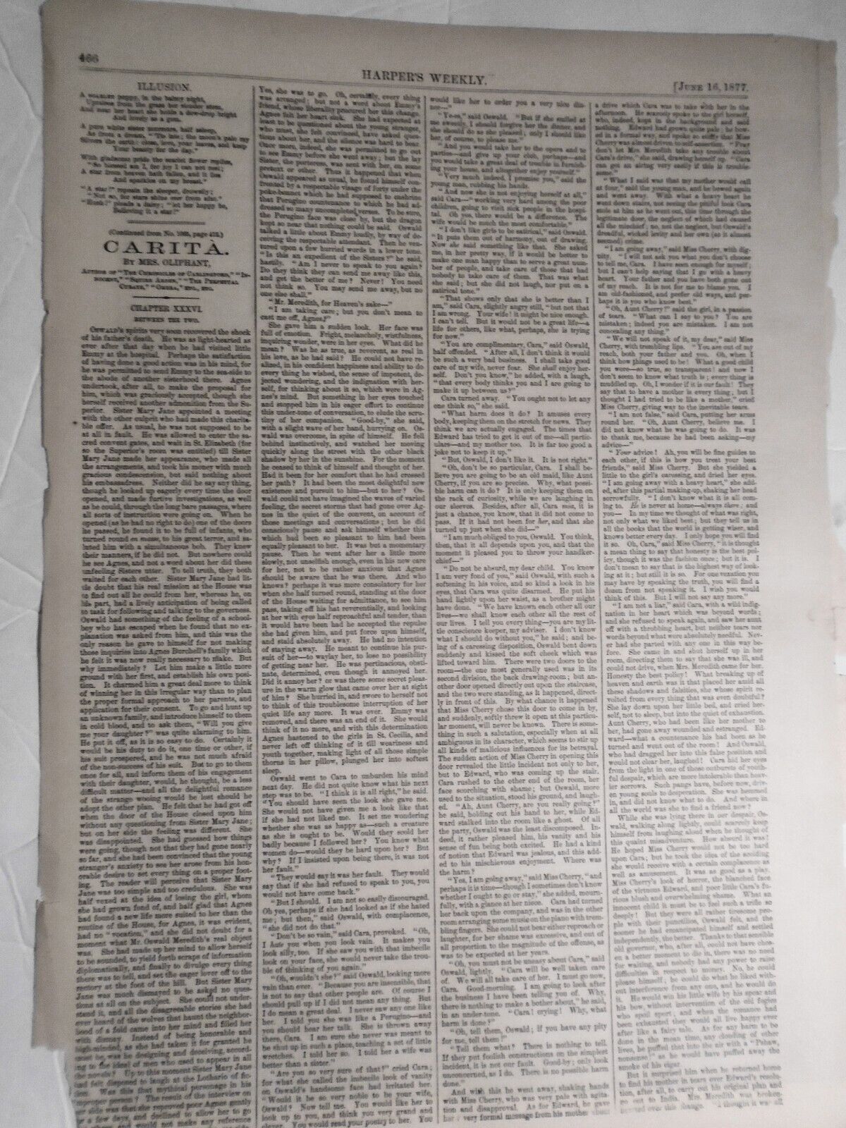 1877 On the Red Danube - "Bless You, My Children!" by Th. Nast HW original print