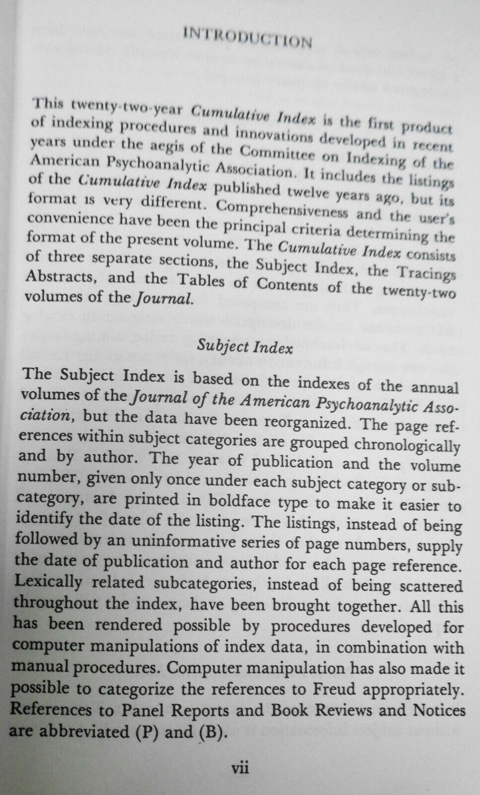 Journal of American Psychoanalytic Association: cumulative index V 1-22, 1953-74