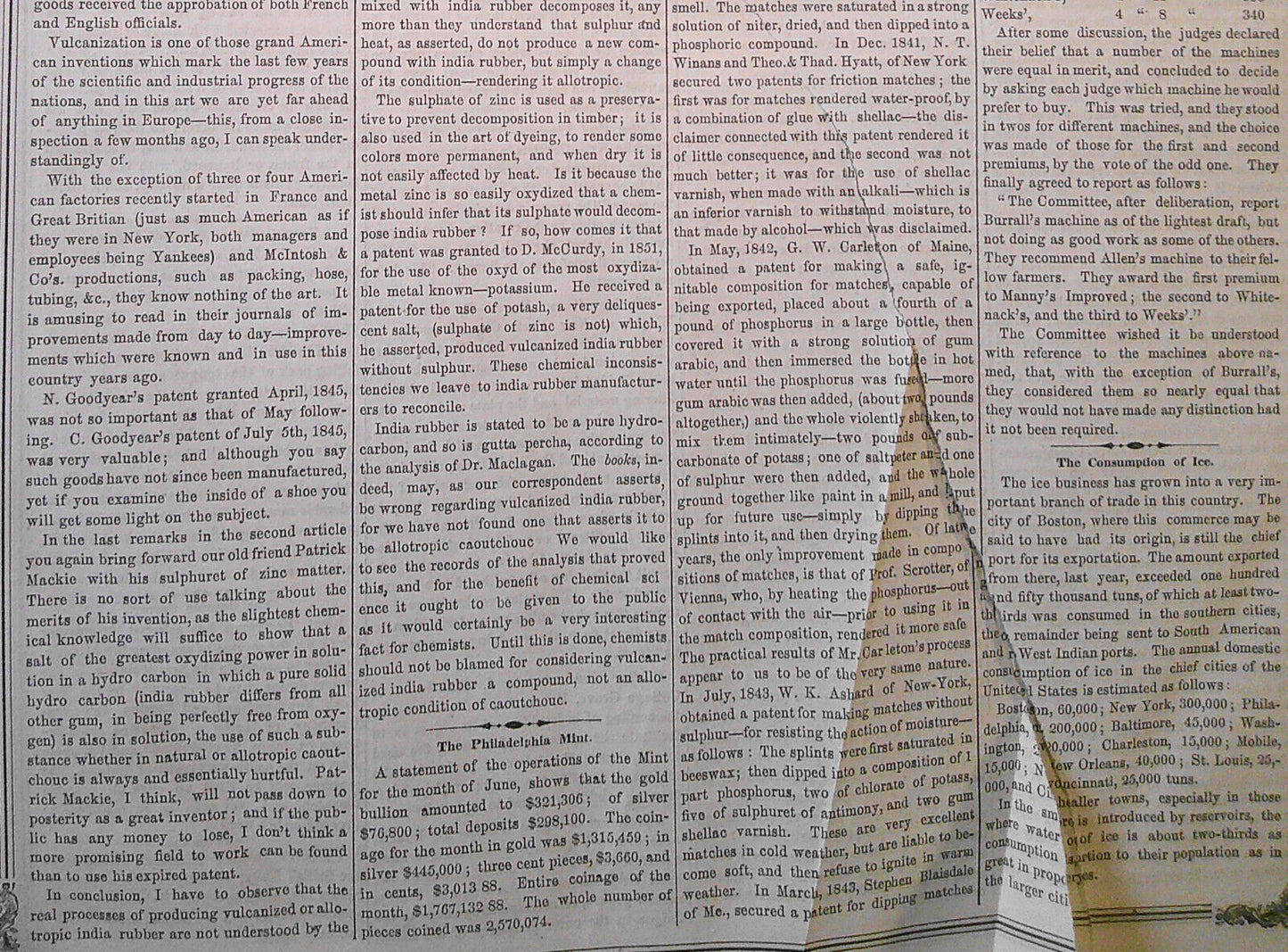 Scientific American, July 12, 1856. Corn planter; oscillating engines; gold etc