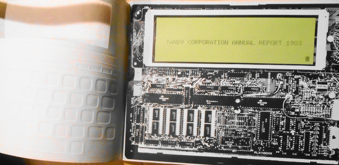 [Radio Shack] Tandy Corporation Annual Report 1983 with embossed Model 100 cover