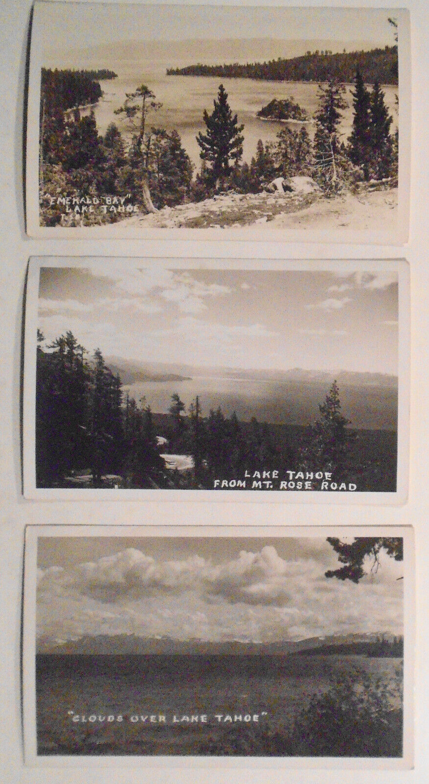 Lake Tahoe : 3  RPPC Antique Photo Postcards lot
