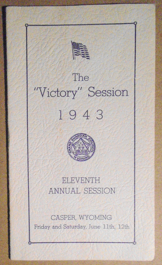 1943 Order of the Elks "Victory" Session program. Casper, Wyoming. 11th Annual