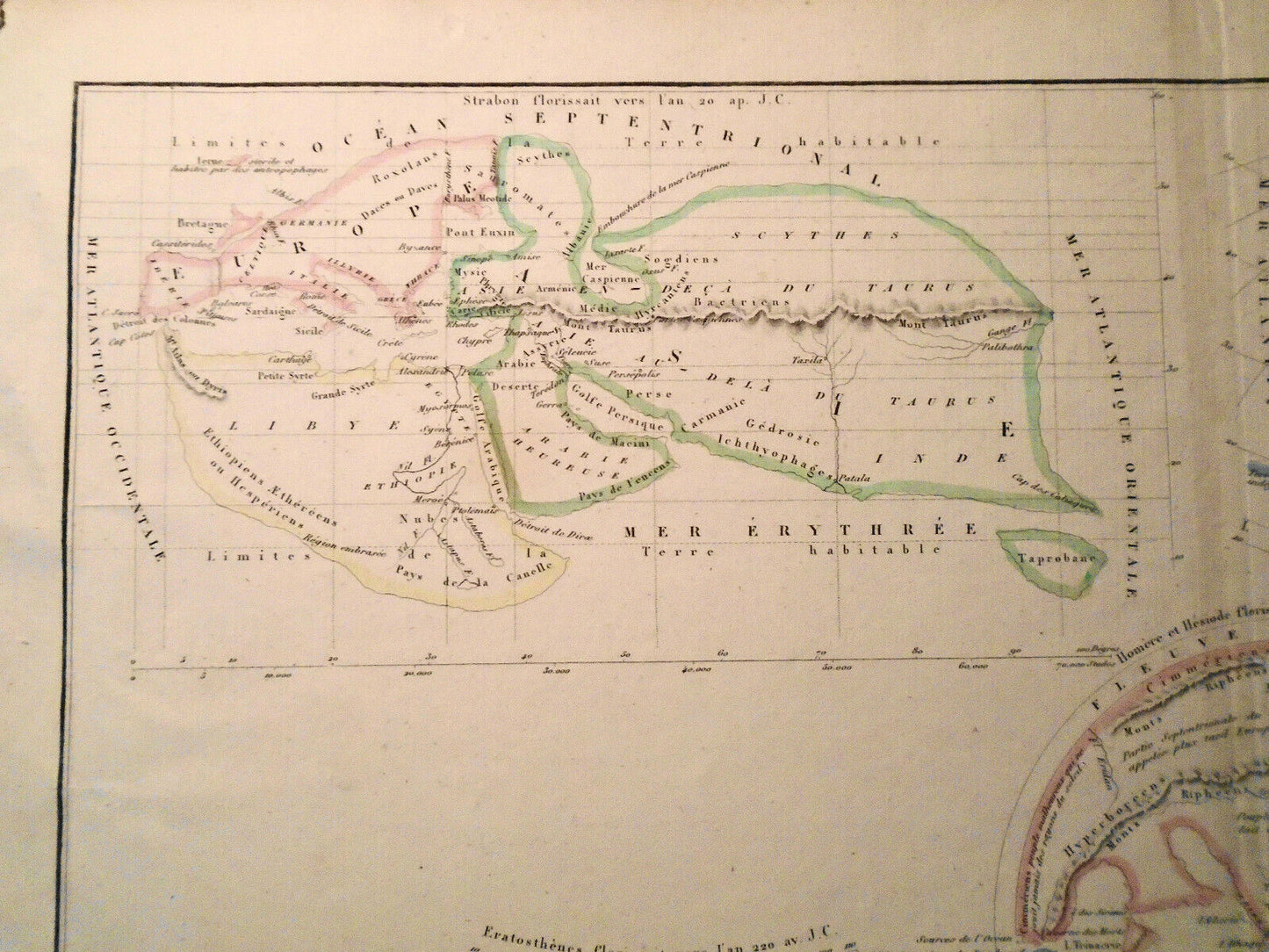 1858 - Carte de la geographie primitive des Grecs d'apres - by Delamarche.