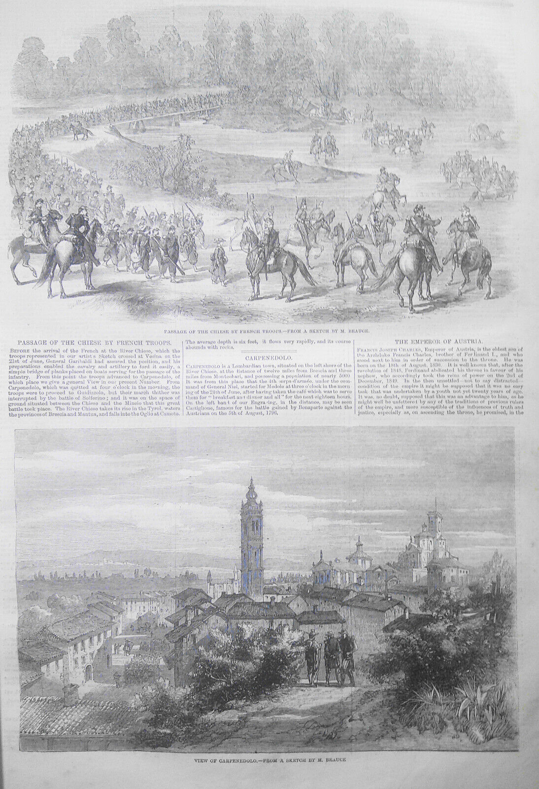 Illustrated London News July 23, 1859. Notre Dame Cathedral Restored. Cattle etc