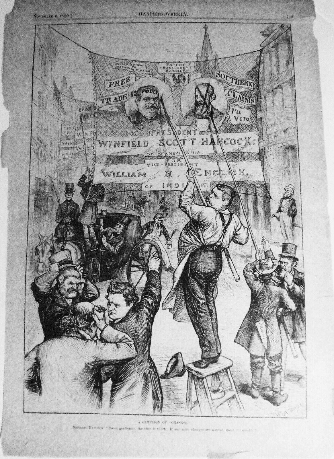 A Campaign of Changes, by W. A. Rogers - Harper's Weekly November 6, 1880