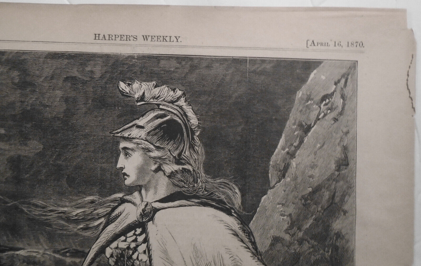 Watching for the Missing, by Alfred Fredericks - Harper's Weekly  1870 Original