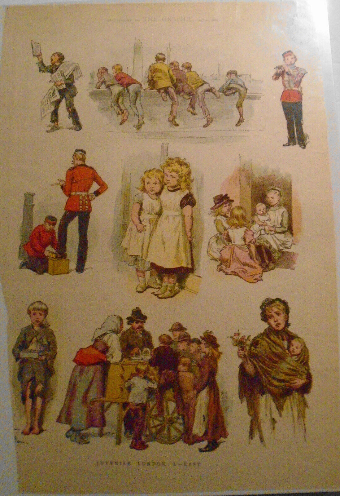 Juvenile London, I. - East - original color print from The Graphic May 24, 1884