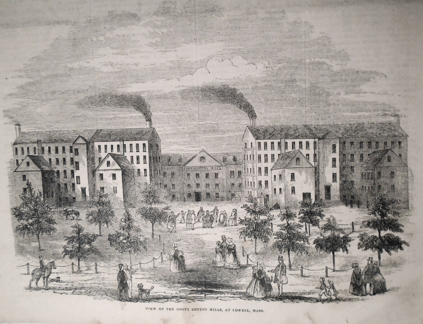 View Of The Boott Cotton Mills At Lowell, Mass. - Gleason's Pictorial, 1852