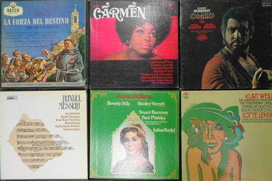 Opera Lot of 6 LP Box Sets: Price, Sills, Domingo, Lenya, Sutherland, Tebaldi...