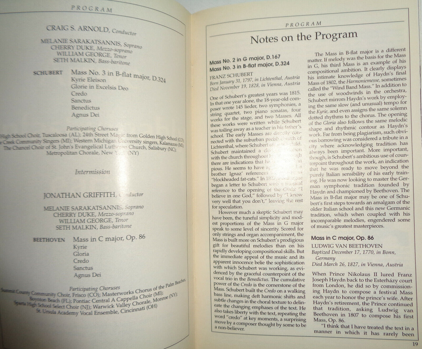 New England Symphonic Ensemble - Carnegie Hall Stagebill - June 6, 1999