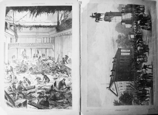 The Richmond Calamity - 2 Full Page prints - Harper's Weekly, May 14,  1870