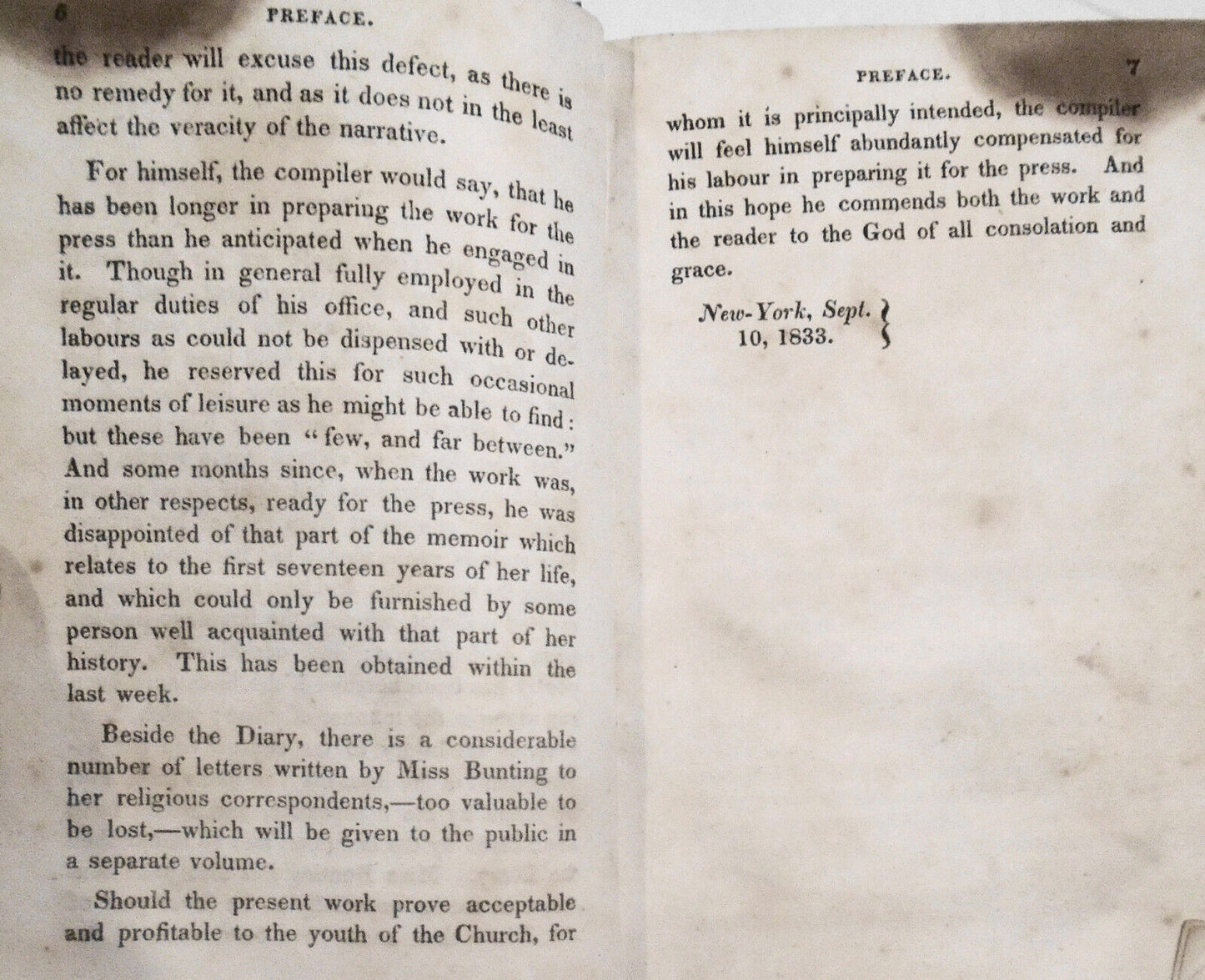[Methodist women] 1833 Memoir, Diary & Letters of Hannah Syng Bunting by Merritt