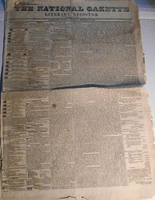 National Gazette Literary Register Nov 30, 1824 Mutiny on Globe, Comstock killed