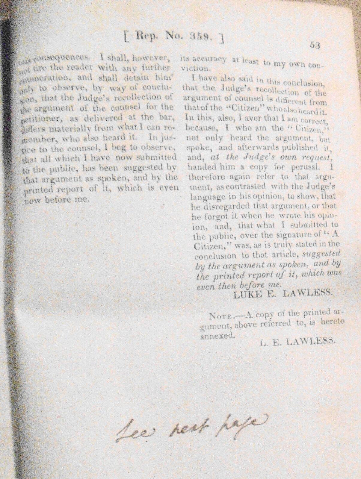 1830 Letter from James H. Peck... explanation in answer to charges [Impeachment]