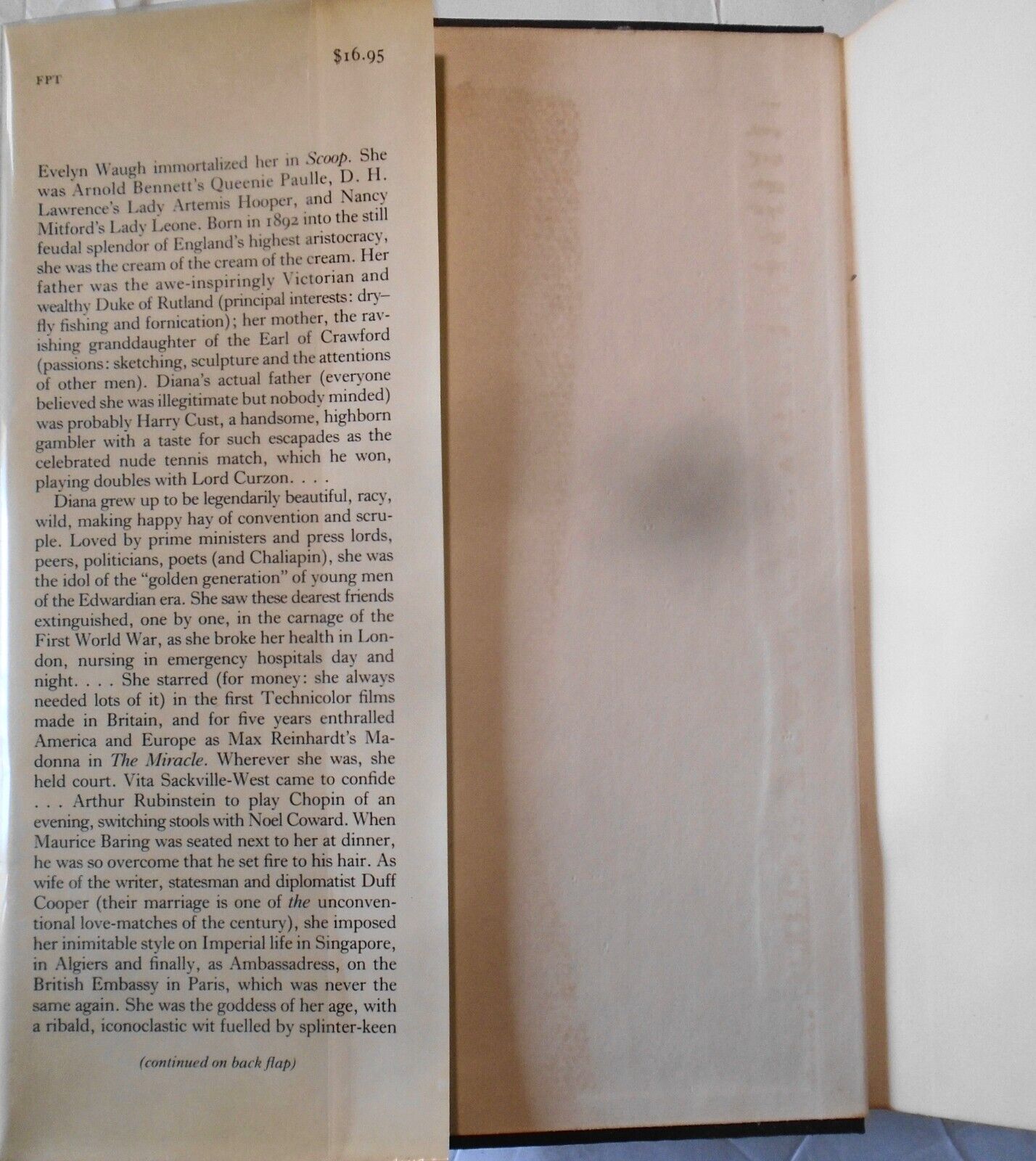 Diana Cooper, A Biography - by Philip Ziegler. Harcover/DJ  1982 First edition