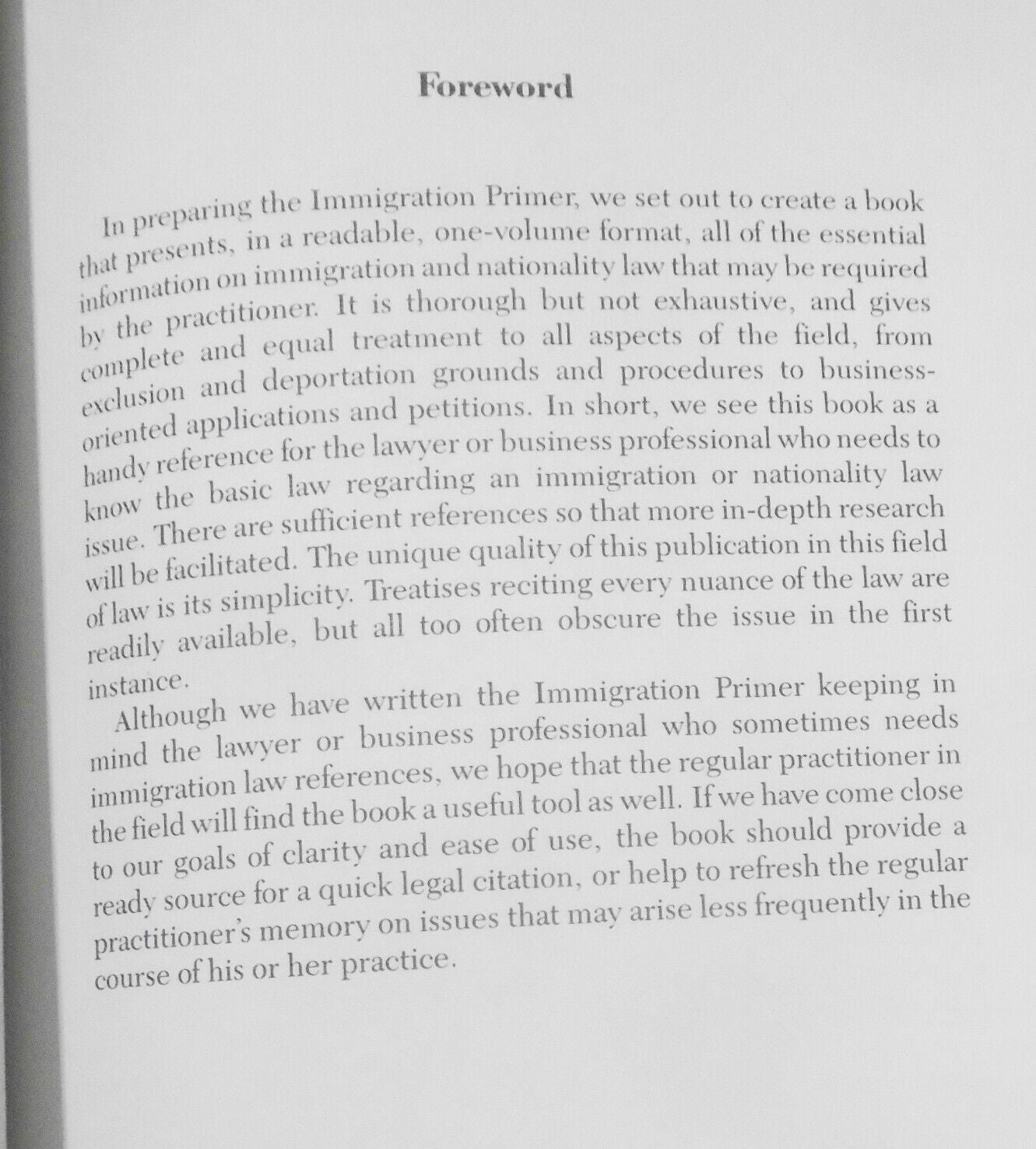 [Law] Immigration primer, by Austin T. Fragomen, Steven C. Bell. 1985 Hardcover