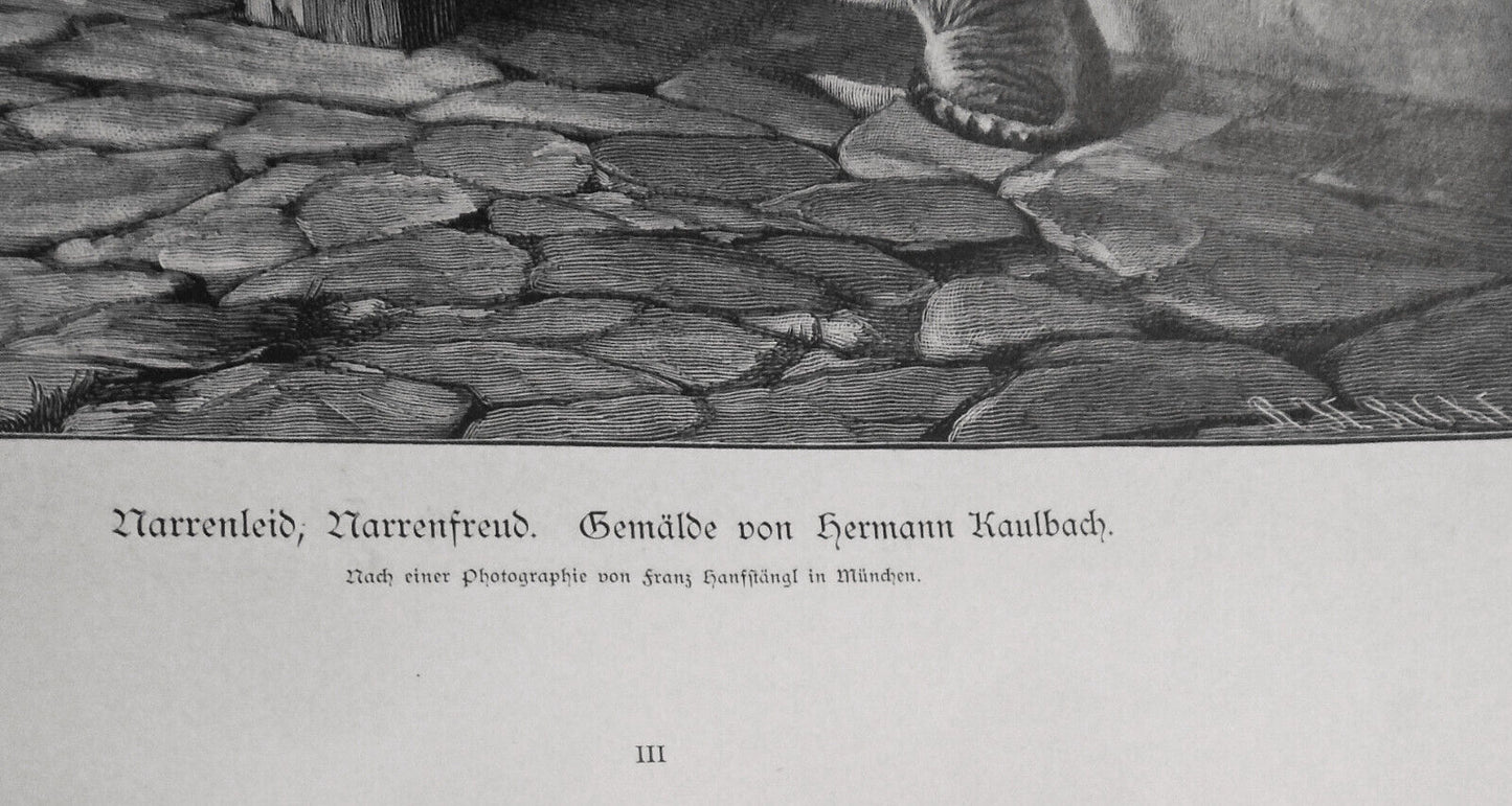 Narrenleid; narrenfreud, by Hermann Kaulbach  --  1886 - original - 16x11 inches