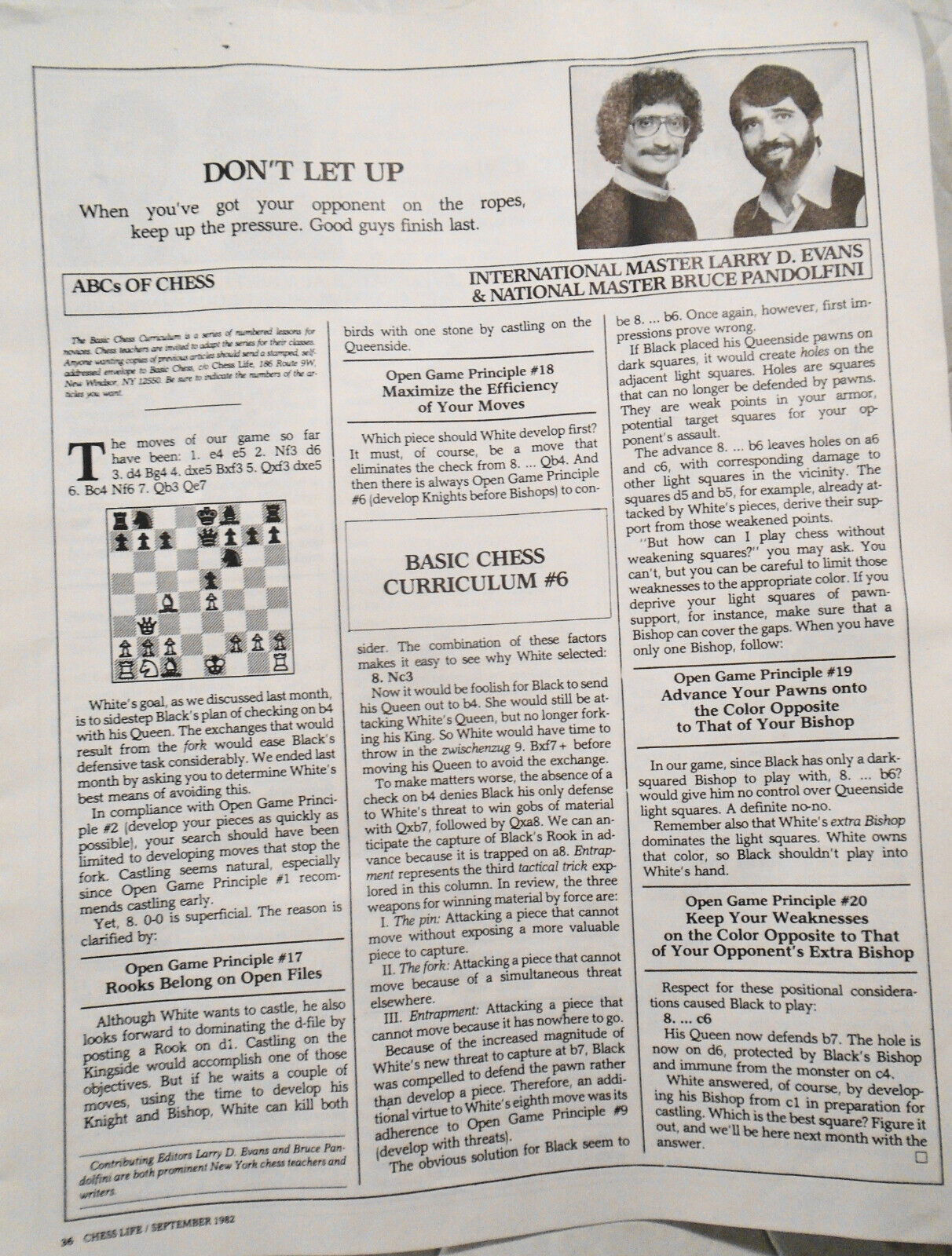 Basic Chess Curriculum by Bruce Pandolfini & Larry Evans 1983. 12 1-page lessons