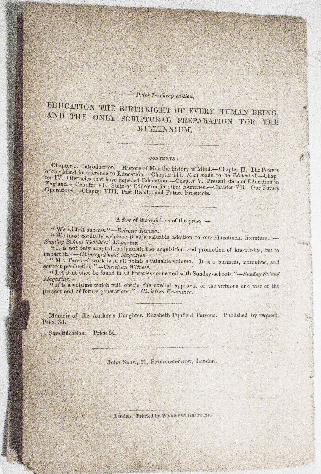 "Buy the Truth, and Sell It Not" Two Letters to Dr. Vaughan