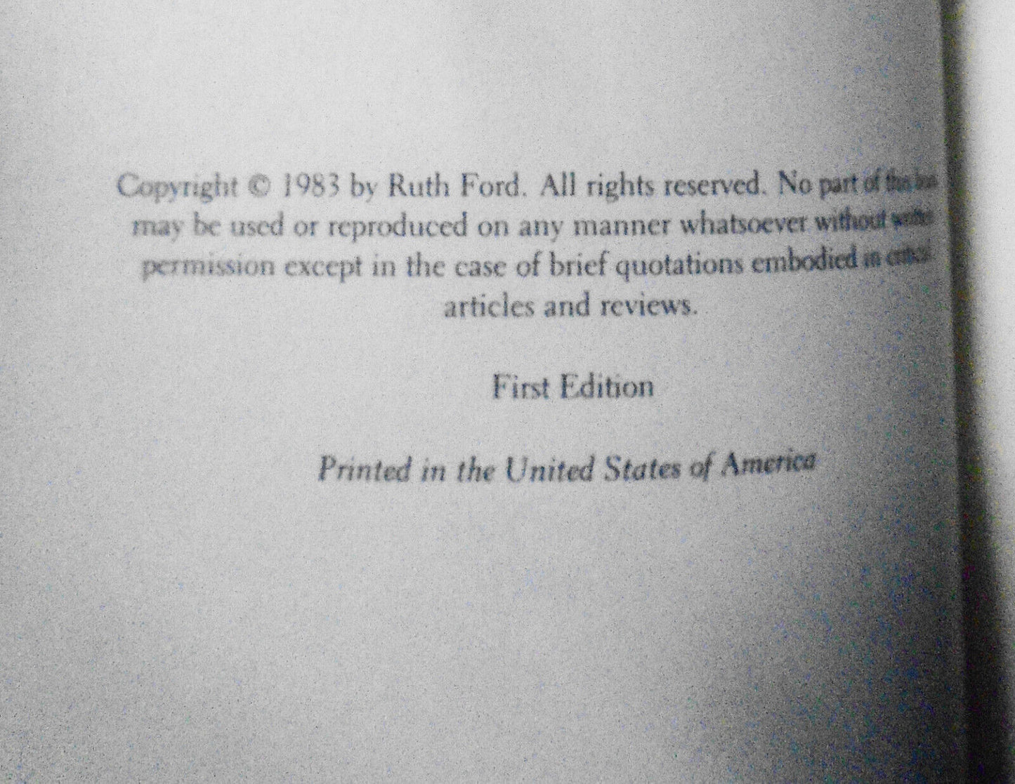 Ruth Ford : Without Prejudice, A Memoir. SIGNED Hardcover. African American 1983