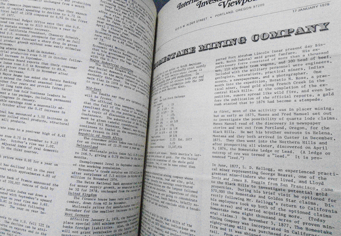 International Investor's Viewpoint - 38 Issues 1976-8 - gold, oil, mining, bonds