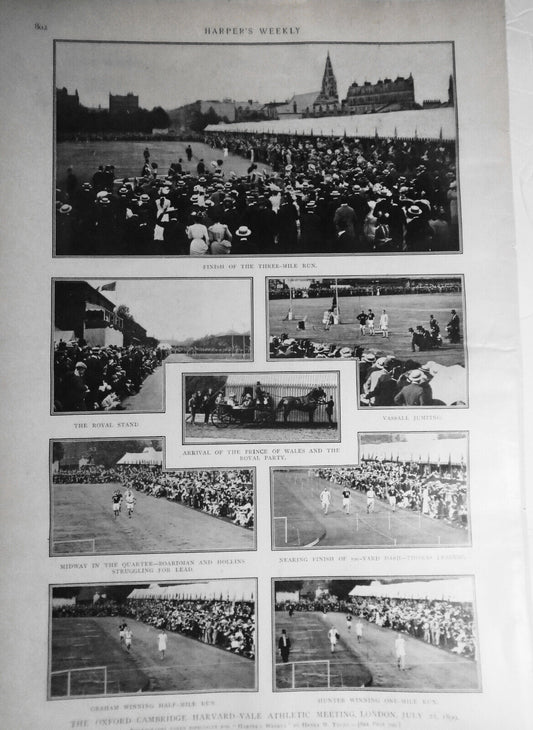 Oxford-Cambridge-Harvard-Yale Athletic Meeting, London July 22,  1899 Harper's W