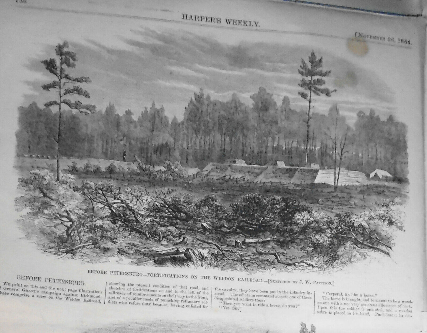 Harper's Weekly November 26, 1864  - Civil War, large map of operations, etc..