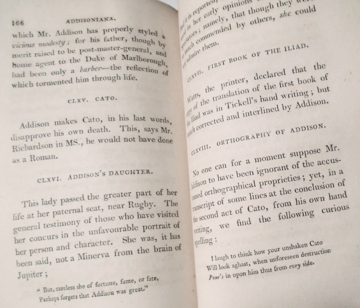 1803 Addisoniana - with sketch of life of Addison & 7 letters engraved - 2 vols.