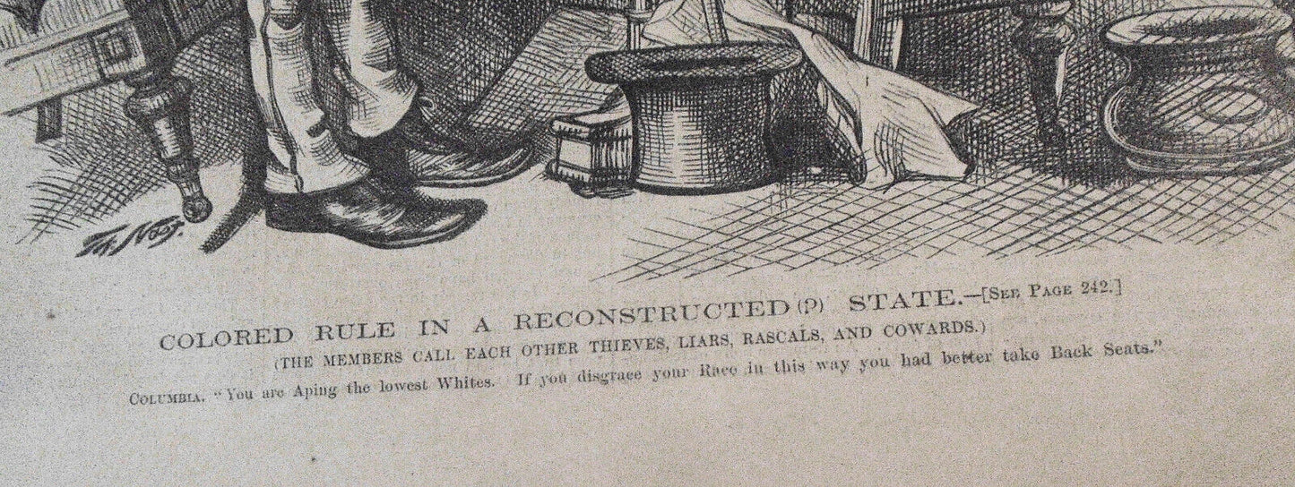 Colored Rule in a Reconstructed (?) State, by Thomas Nast. Harper's Weekly, 1874