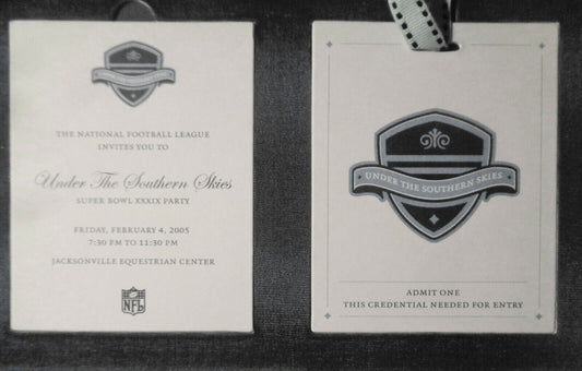 2005 NFL Super Bowl XXXIX Party Invitation - Patriots vs Eagles