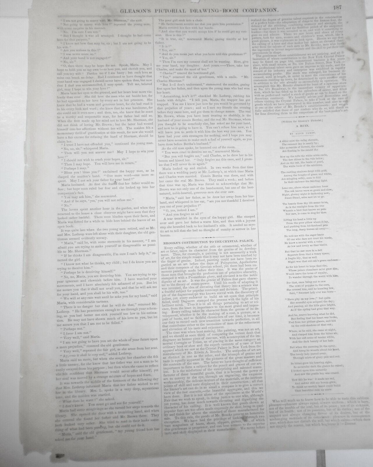 Bethel Church, Boston & Rev. Edward Taylor - Gleason's 1850s  Story & 2 Prints