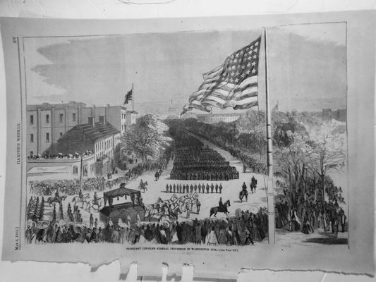 President Lincoln's Funeral Procession in Washington Harper's Weekly May 6, 1865