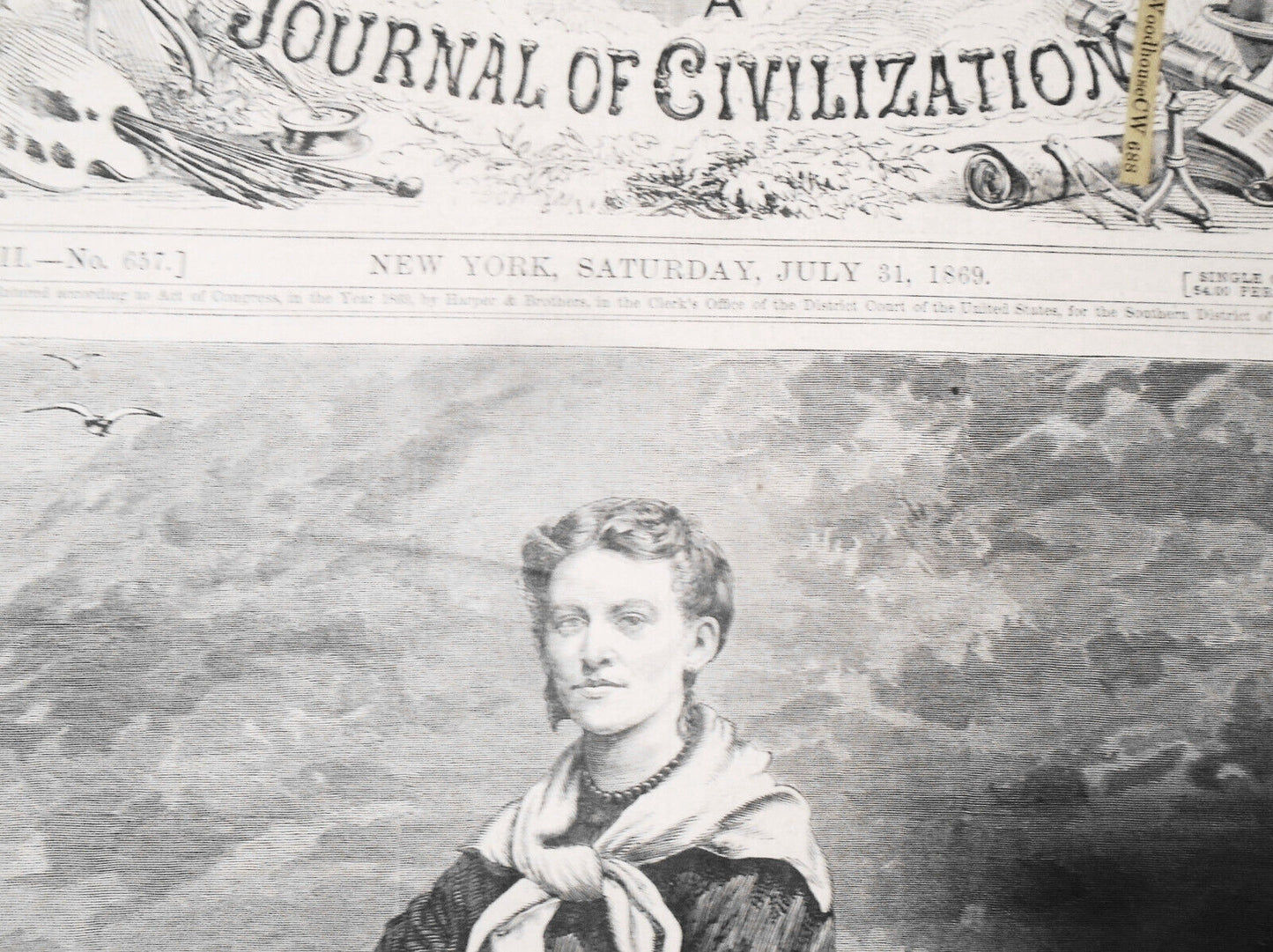Harper's Weekly July 31, 1869: Ida Lewis, Newport, RI heroine; Camp meeting etc