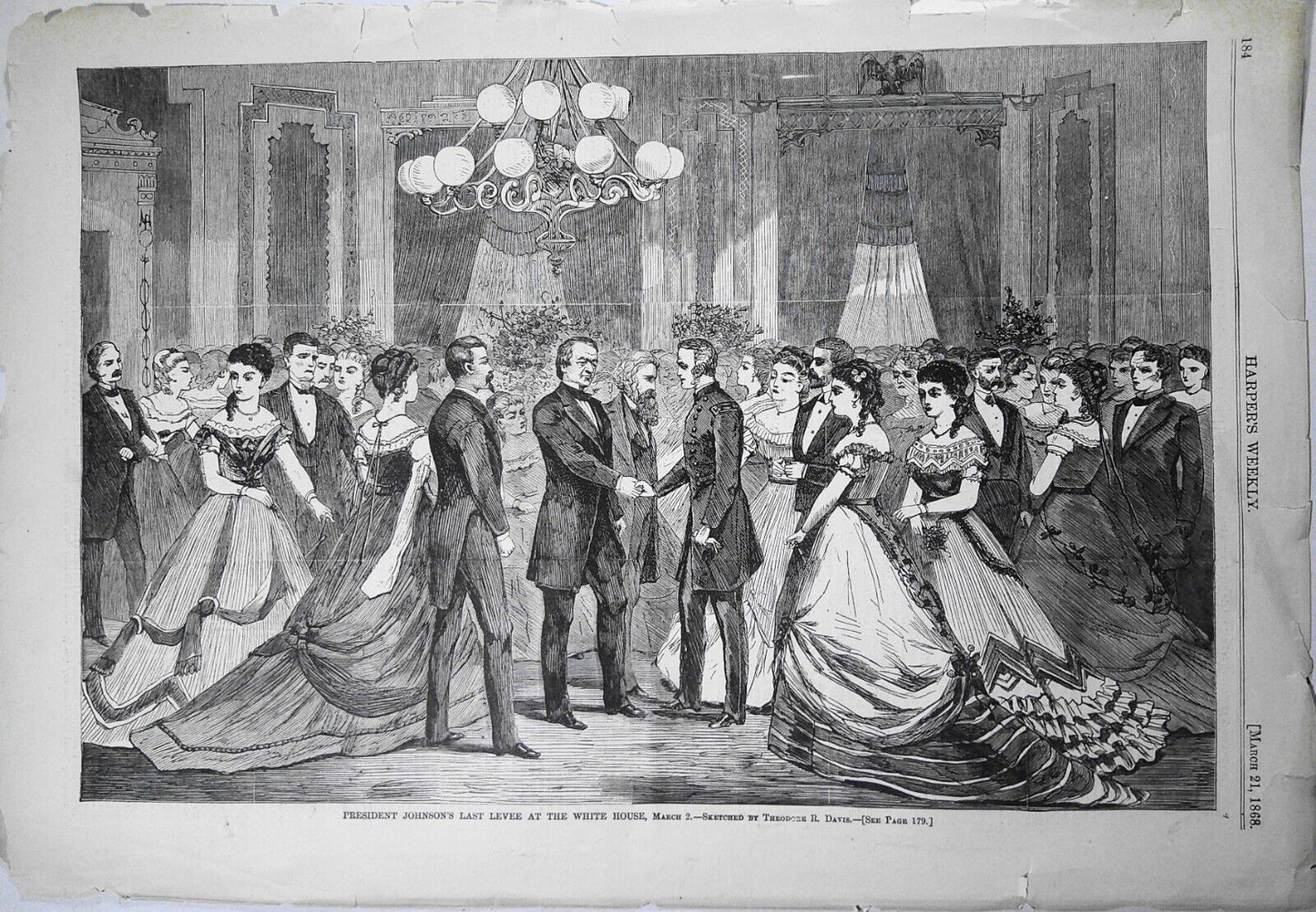 President Johnson's Last Levee At the White House... - Harper's Weekly, 1868