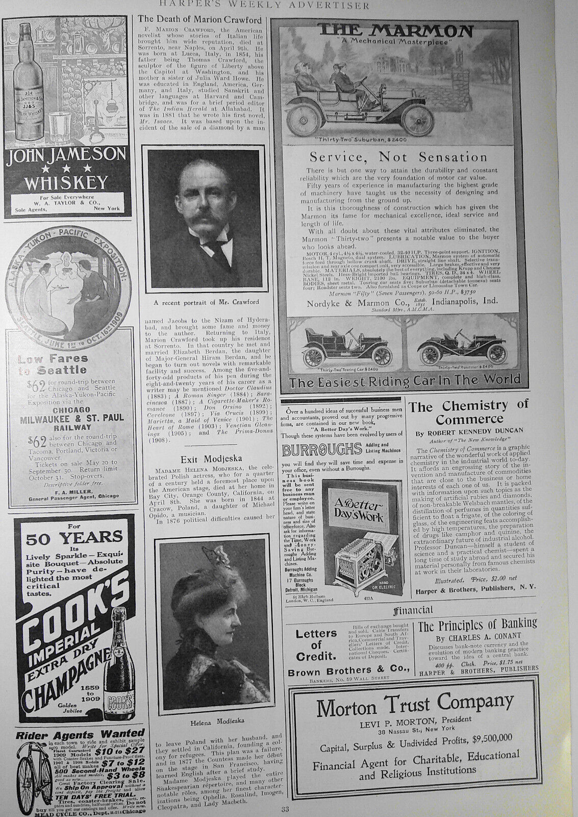 Harper's Weekly April 17,  1909.  The Wright Brothers fly for King Edward; etc