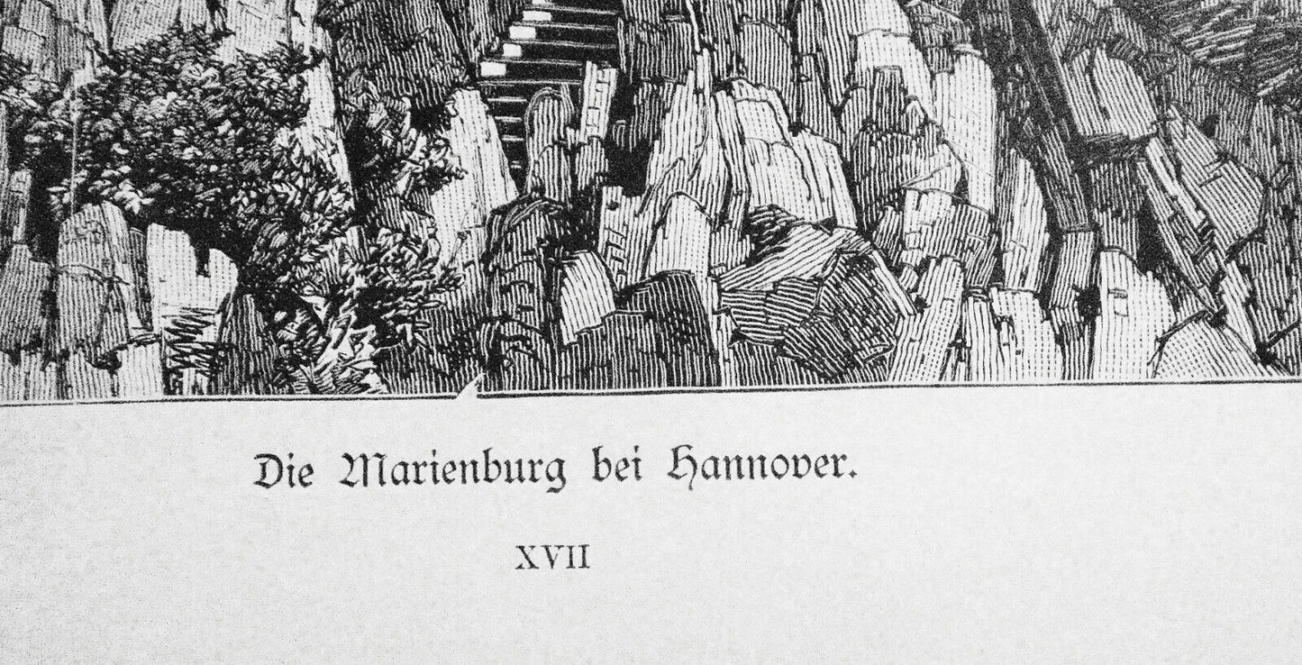 Die Marienburg Bei Hannover  --  1884 Original antique print