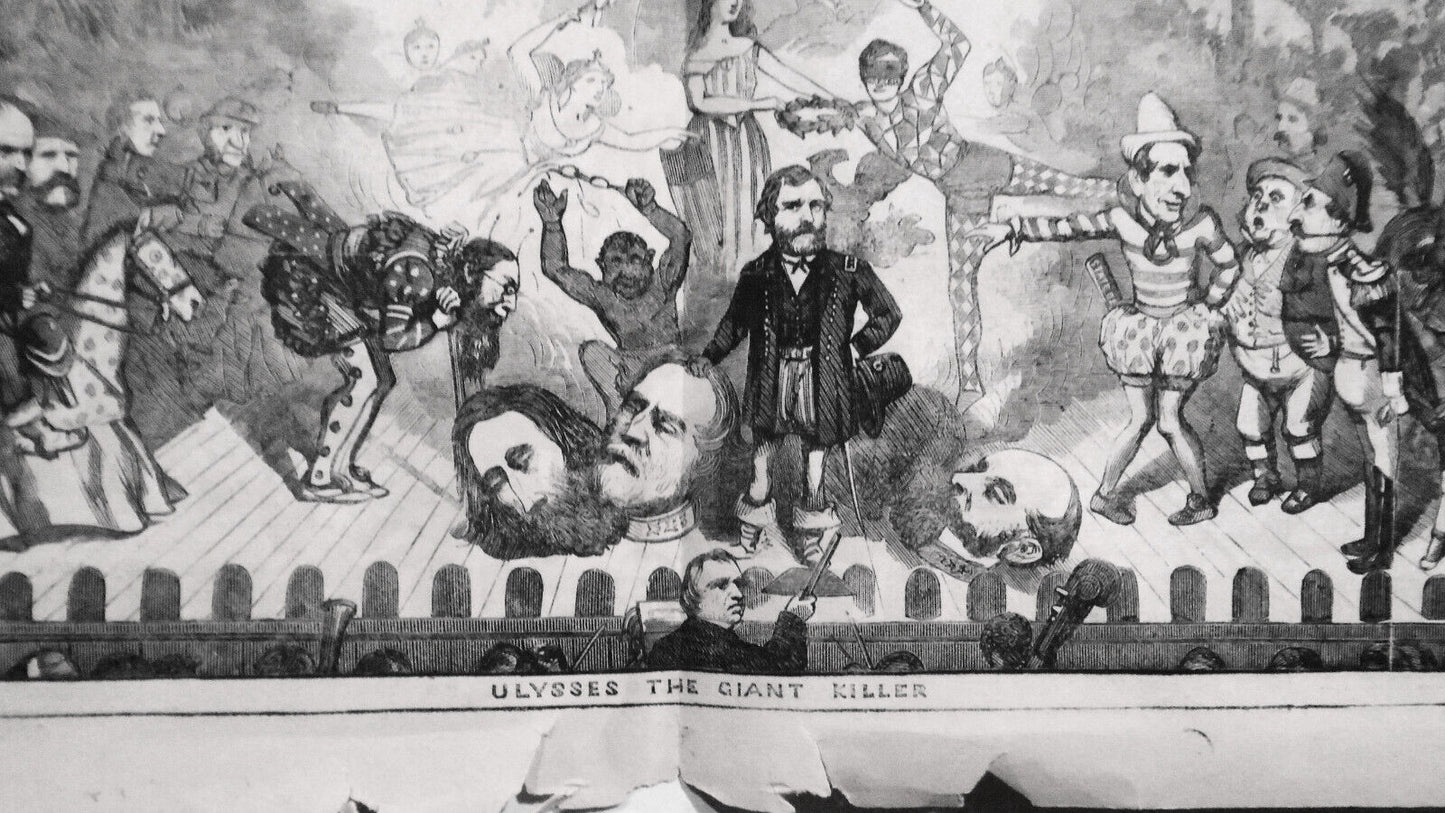 1865 Civil War Harper's Weekly "Merry Christmas To All" - Nast Double page print