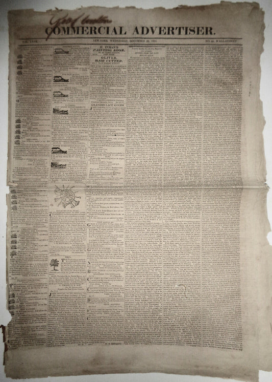 Commercial Advertiser, December 29, 1824 - NY Governor DeWitt Clinton's copy