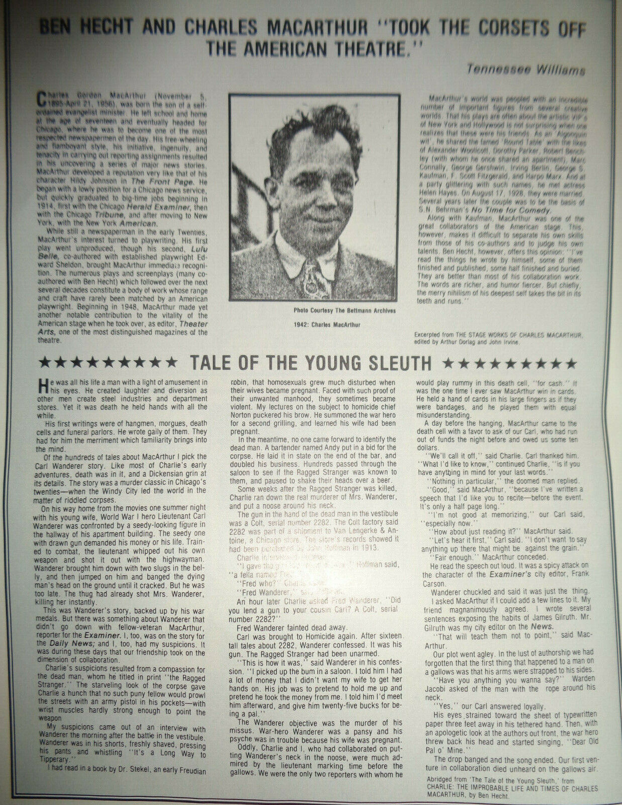 JOHNNY ON A SPOT by CHARLES MacARTHUR - PROGRAM - 1980 Brooklyn Academic Music