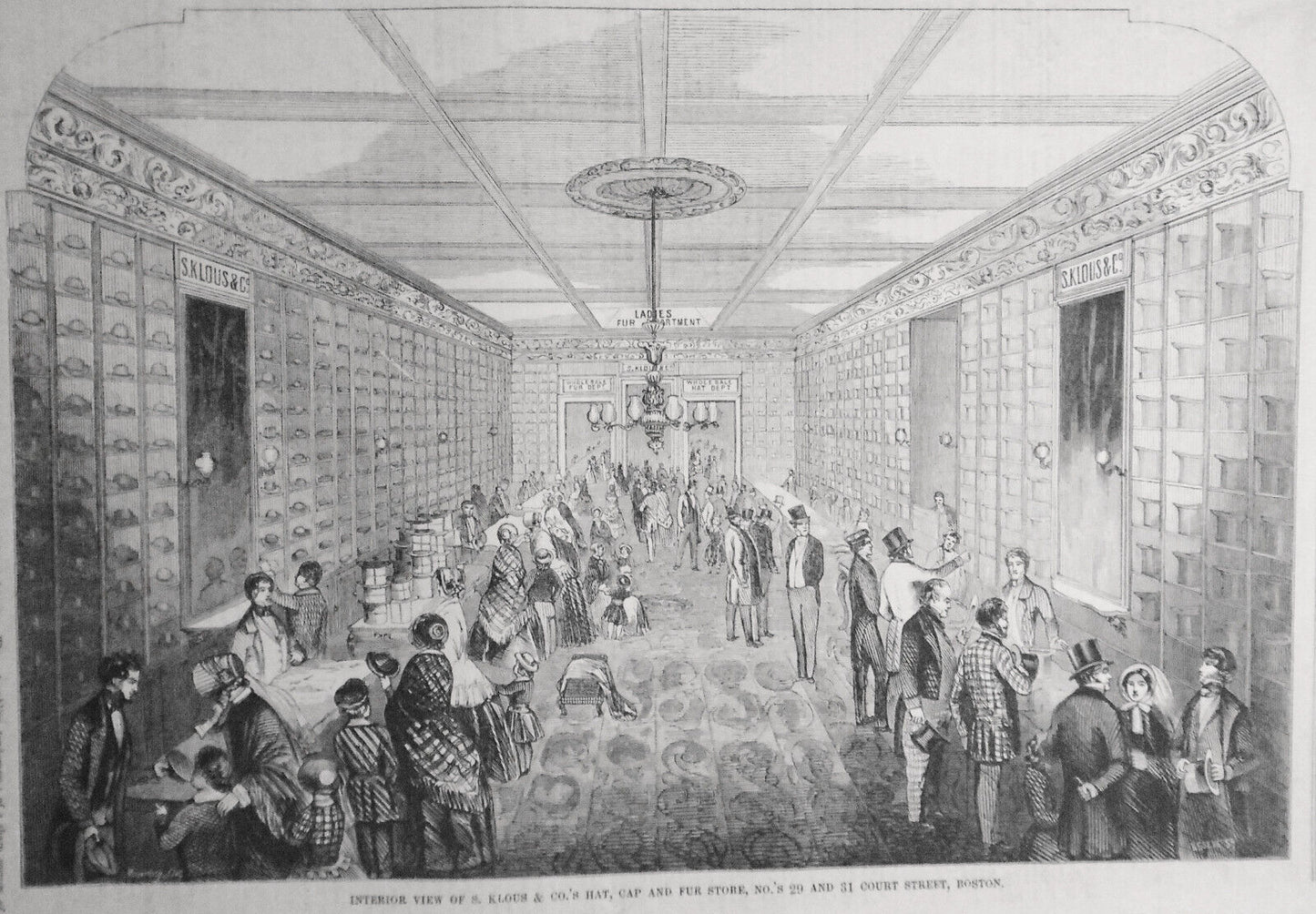 S. Klous & Co.'s Hat, Cap And Fur Store - Gleason's Pictorial 1852