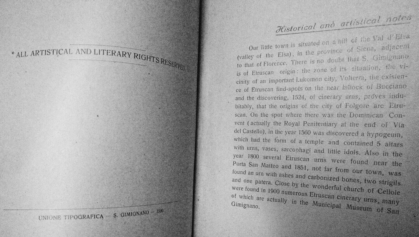 1930 S. Gimignano : historical and artistic guide: with 45 illustrations, & map