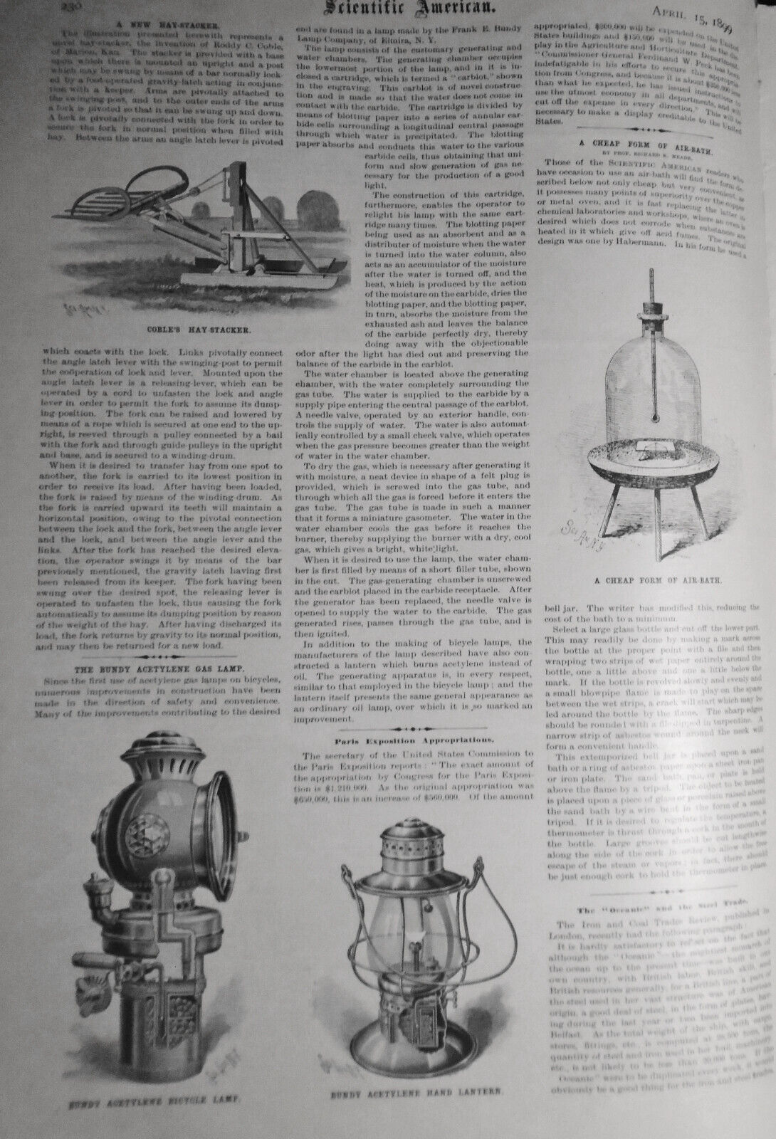 Scientific American - April 15, 1899. First Railway To The Klondike, etc